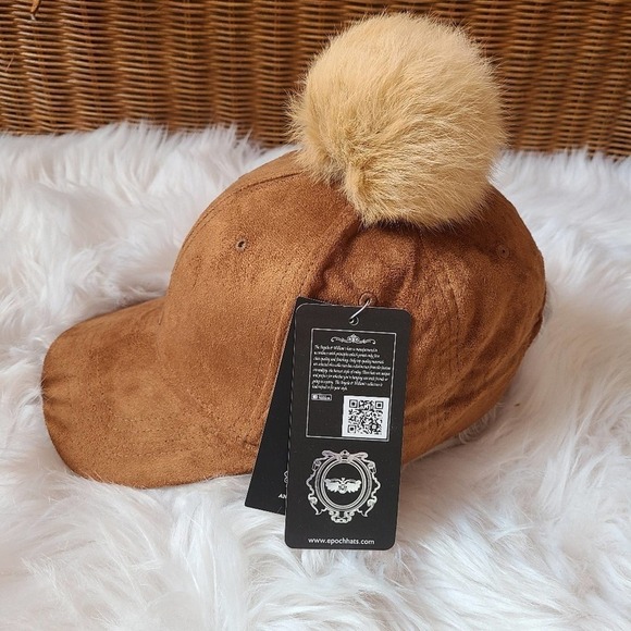 Angela & William Brown Suede Pom Pom Dad Hat - Picture 5 of 9